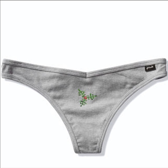Victoria's Secret PINK Rhinestone Holiday Thong - Picture 1 of 1
